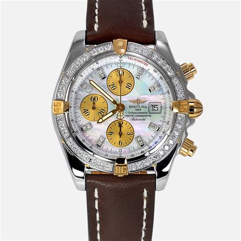 breitling chronomat diamond dial|Breitling chronometre automatic diamond bezel.